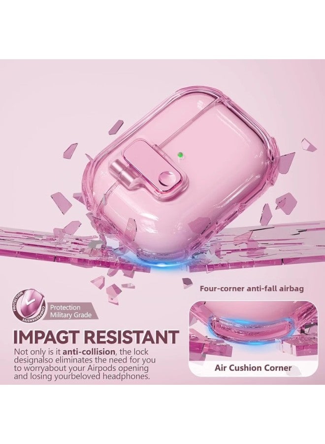 Suitable For Airpodspro2 Bluetooth Earphone Case Apple Second Generation With Switch Lock Case Airpods4 Protective Case-Color:Transparent Powder-Applicable Models:Airpods 3rd Generation  - Image 5