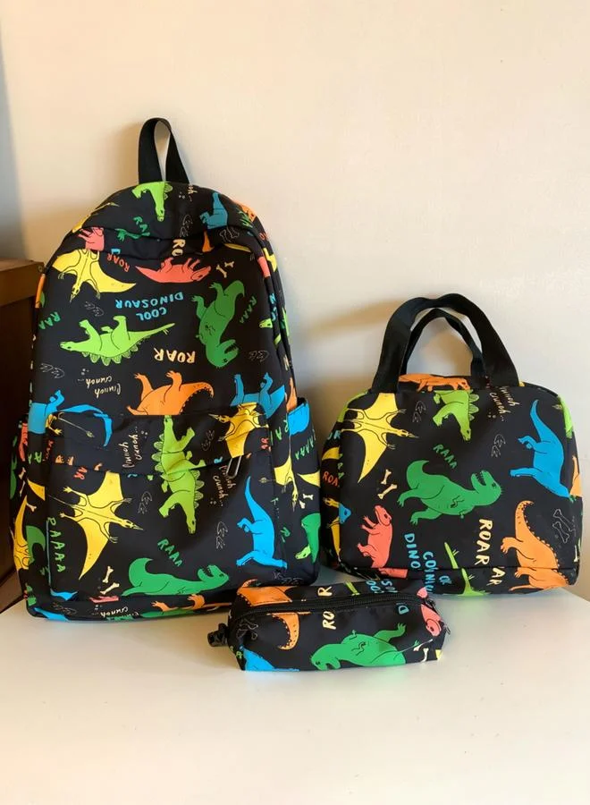 Take Two 3Pcs Cartoon Print Nylon Backpack Set