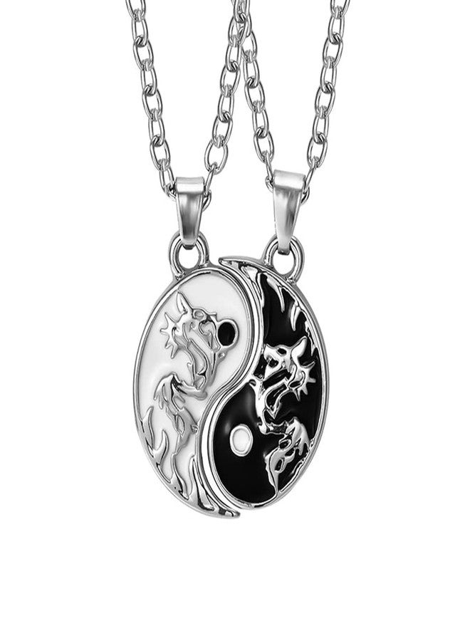RupeeRise 2 Piece Couple Bracelet Set,Yin Yang Friendship Necklace for Couples, Best Friend Matching Chain,Couple Jewellery for Everyday Wear and most Occasions - Image 1