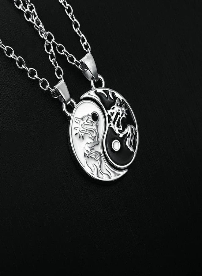 RupeeRise 2 Piece Couple Bracelet Set,Yin Yang Friendship Necklace for Couples, Best Friend Matching Chain,Couple Jewellery for Everyday Wear and most Occasions - Image 4