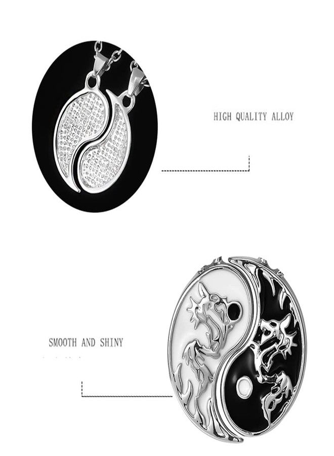 RupeeRise 2 Piece Couple Bracelet Set,Yin Yang Friendship Necklace for Couples, Best Friend Matching Chain,Couple Jewellery for Everyday Wear and most Occasions - Image 2