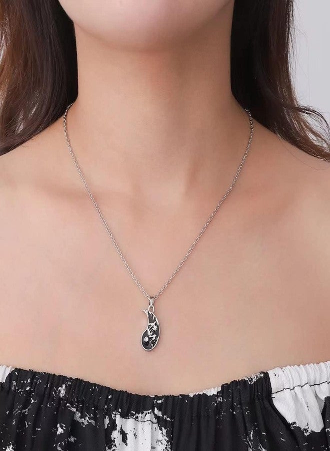 RupeeRise 2 Piece Couple Bracelet Set,Yin Yang Friendship Necklace for Couples, Best Friend Matching Chain,Couple Jewellery for Everyday Wear and most Occasions - Image 3