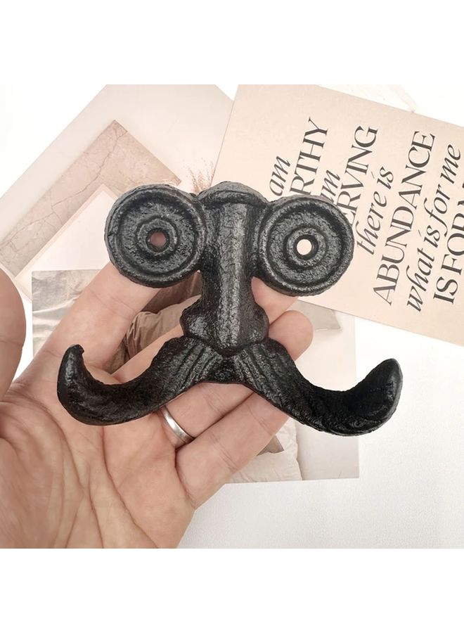 Cast Iron Beard Shaped Wall Hook Retro Universal Holiday Decor - Image 1