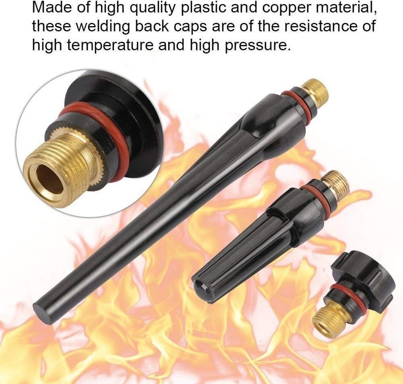 Maxmartt أغطية خلفية لحام تيغ من ماكس مارت 17 أغطية خلفية تيغ 15 قطعة 57Y02 طويلة 57Y03 متوسطة 57Y04 قصيرة لأداة لحام تيغ WP171826 - Image 3