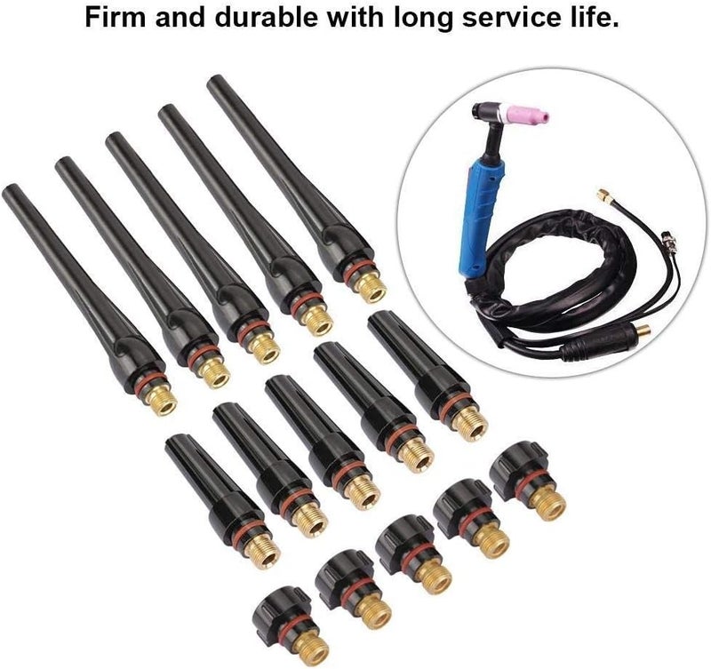 Maxmartt أغطية خلفية لحام تيغ من ماكس مارت 17 أغطية خلفية تيغ 15 قطعة 57Y02 طويلة 57Y03 متوسطة 57Y04 قصيرة لأداة لحام تيغ WP171826 - Image 2