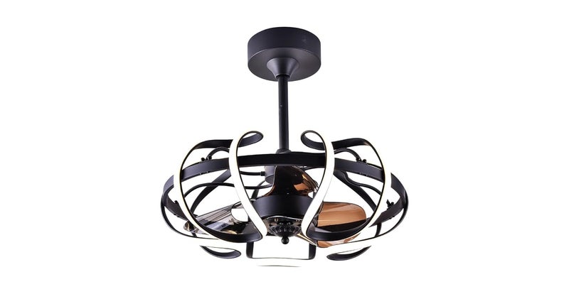 Aera Designer Fans Aera Avant26 Black Ceiling Fan with Remote Control Noiseless 38W DC Motor 87W LED Light 3 ABS Fan Blades Premium Ceiling Fan Decorative Ceiling Fans 