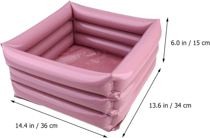 كلاراكو حوض تنظيف القدمين قابل للنفخ، حوض غسيل الجسم المحمول، حوض من البولي فينيل كلوريد، حوض باديكير، حفلات سبا، دلو حمام، حوض سبا للقدمين، حمام القدمين للمريض والعائلة والسفر (وردي) - Image 2