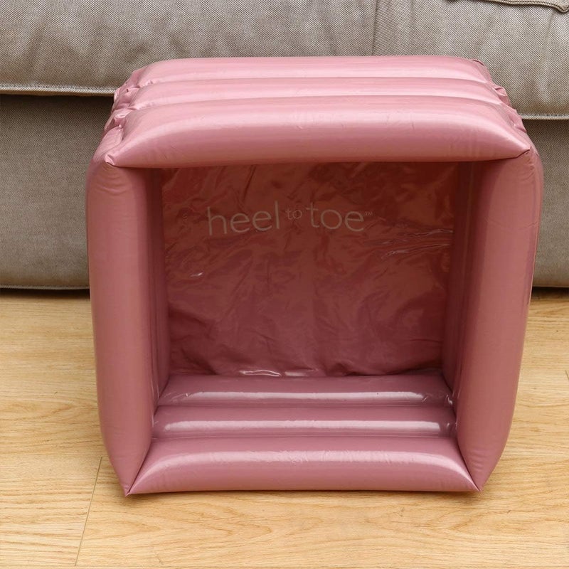 كلاراكو حوض تنظيف القدمين قابل للنفخ، حوض غسيل الجسم المحمول، حوض من البولي فينيل كلوريد، حوض باديكير، حفلات سبا، دلو حمام، حوض سبا للقدمين، حمام القدمين للمريض والعائلة والسفر (وردي) - Image 3