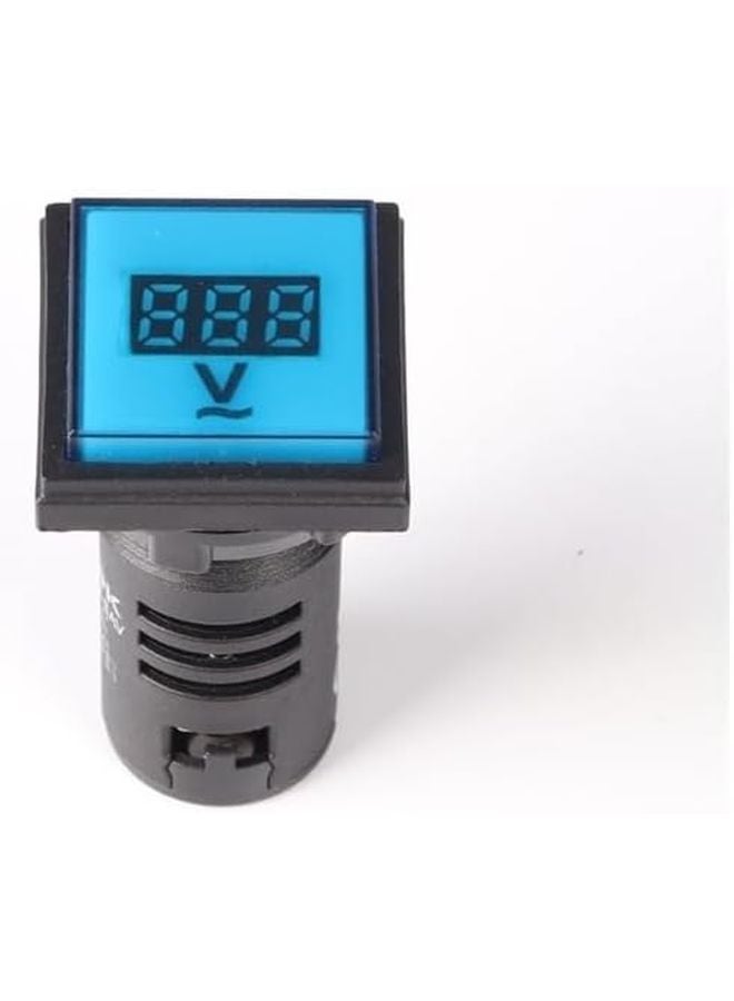Blue Square LED Digital Voltmeter AC 12 500V Voltage Tester Monitor 22mm Round - Image 2