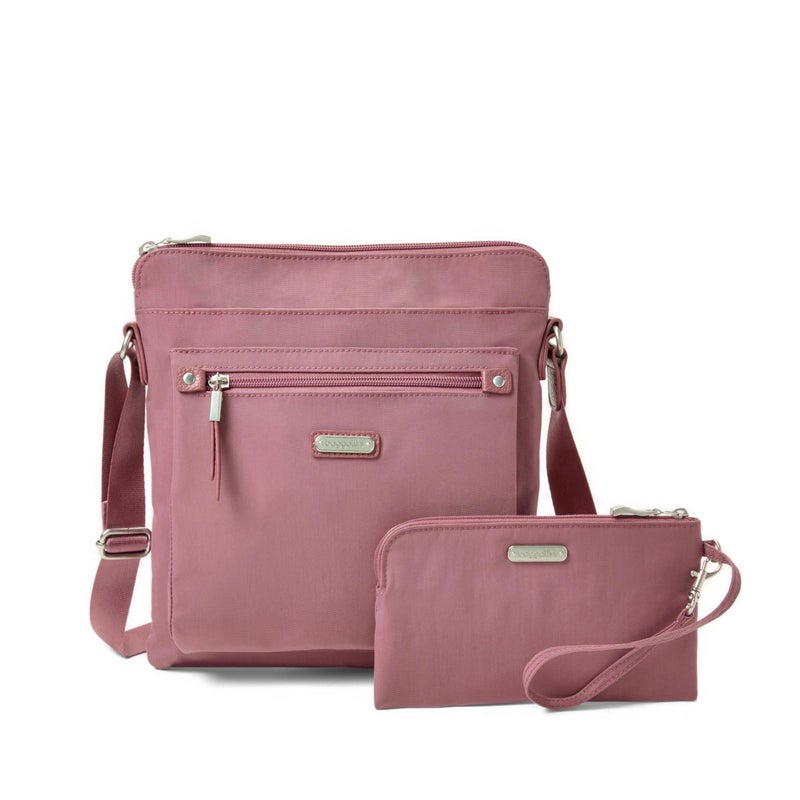 Baggallini Go Bagg with RFID Wristlet - Lightweight 10.75"x10" Travel Purse Crossbody Bag for Women - Image 1