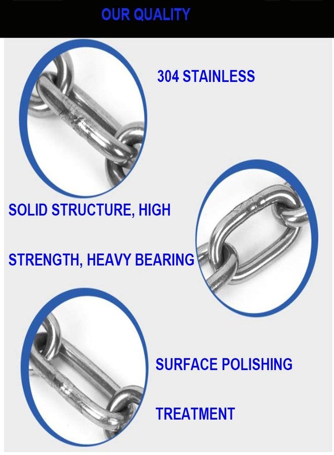MIKMAYTOO 1 Pack Heavy Duty Stainless Steel Chain 550LB Capacity for Punching Bags Hanging Chair Hammocks Swing Trapeze Yoga (40, 4MM) - Image 4