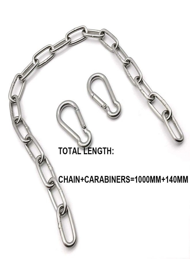 MIKMAYTOO 1 Pack Heavy Duty Stainless Steel Chain 550LB Capacity for Punching Bags Hanging Chair Hammocks Swing Trapeze Yoga (40, 4MM) - Image 2