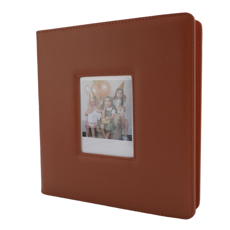 Polaroid Photo Album: Brown PU Leather Cover, 288 Photo Capacity, Lightweight Portable Wide Photo Storage - Versatile Multi-use Memory Book for Family Travel Wedding Graduation Occasions - Image 2
