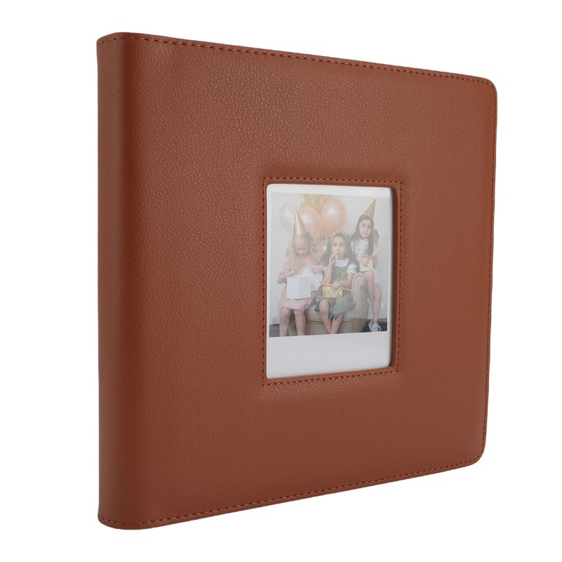 Polaroid Photo Album: Brown PU Leather Cover, 288 Photo Capacity, Lightweight Portable Wide Photo Storage - Versatile Multi-use Memory Book for Family Travel Wedding Graduation Occasions - Image 3
