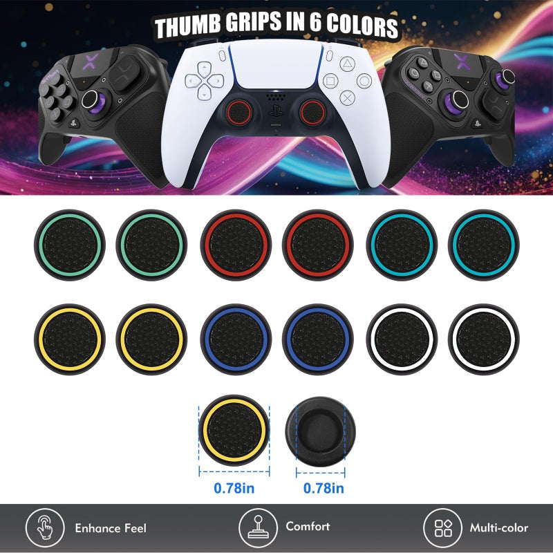 EoaMen Thumb Grips Joystick Caps for PS4/PS5/XBOX Controller, Silicone Joystick Caps Ps5 Controller Grip with Anti-Stickiness, Anti-Slip, Anti-Fingerprint(12 pcs) - Image 2