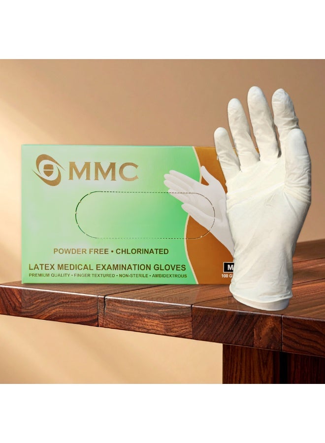 MMC Latex Examination Powder Free Gloves Large Size | For Hospital ,Laboratory, Dentist and Multi Purpose  use 100 Pcs Pack - Image 1