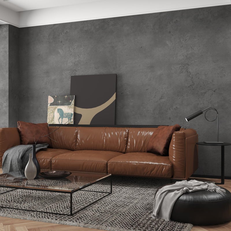 3yecao 16"Ã—354" Dark Grey Black Concrete Wallpaper Peel and Stick 3D Thick Faux Concrete Cement Contact Paper Vinyl Wrap Stained Matte Textured Waterproof Wall Sticker for Walls Bathroom Garage Living Room - Image 4
