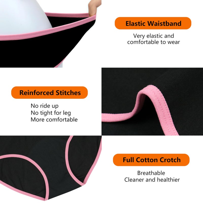Mesachy Teens Girls Period Underwear Kids Period Panties Menstrual Leakproof Protective Underwear for Teens Cotton Briefs - Image 4