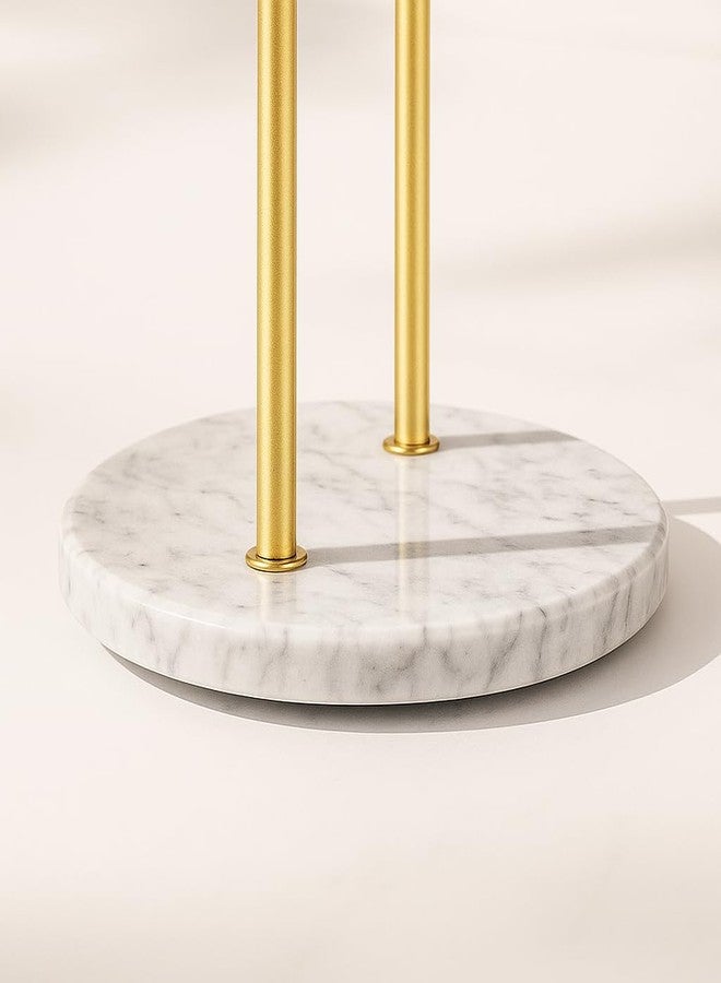 pickpiff Necklace Holder Stand: 2 Tier Jewelry Organizer with Marble Base, Gold Jewelry Tree Display for Bracelets, Rings, Earrings - Image 5