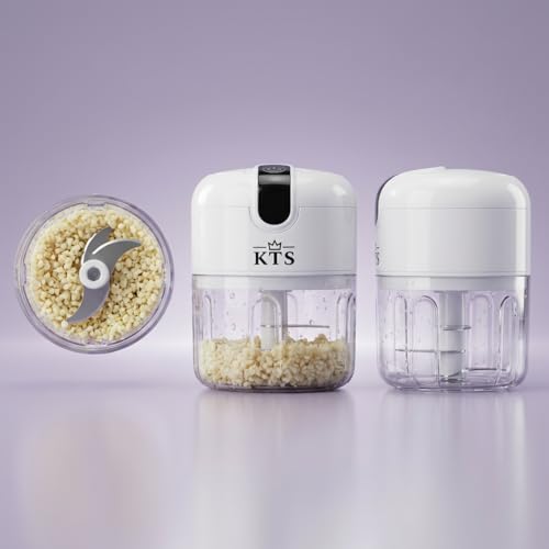 Konquer TimeS KTS Electric Mini Garlic Chopper,Food Processor,Portable Cordless Garlic Mincer Masher, With USB Charging For Vegetable,Chili,Fruits,Ginger,Baby Food Masher, Seasoning 250Ml - Image 3