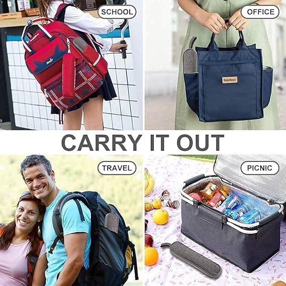 valashiv Portable Utensils Travel Camping Cutlery Set 8Piece Including Knife Fork Spoon Chopsticks Cleaning Brush Straws Portable Case Stainless Steel Flatware Set - Image 3