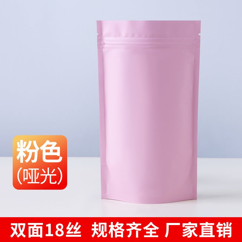 Color Plated Aluminum Foil Self-Supporting Self-Sealing Bag Tea Packaging Bag Sealed Bag Snack Packaging Bag Spot - Image 1