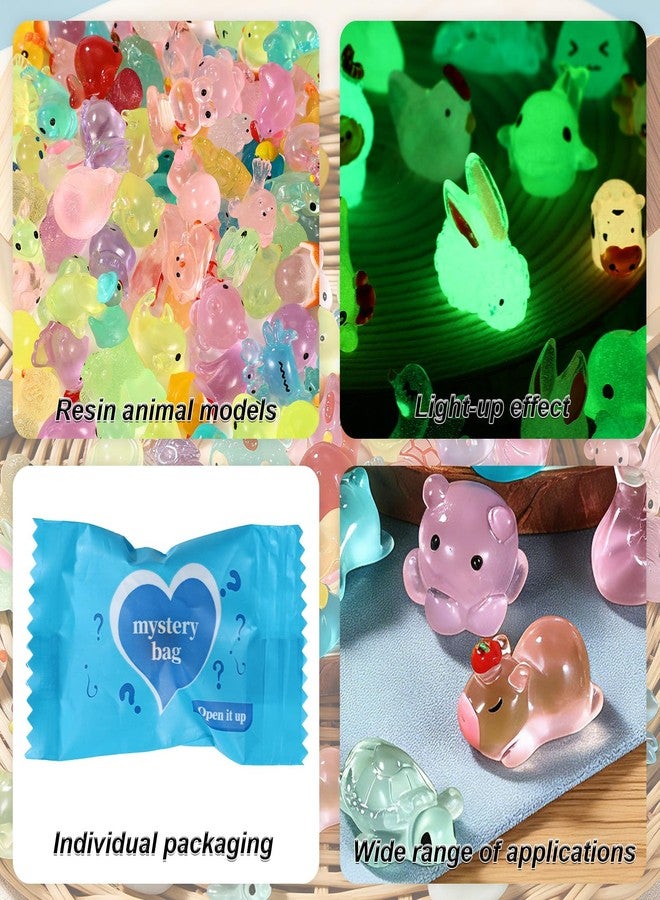 Sinbana 120pcs Mystery Resin Animal Blind Bags, Mini Glow in The Dark Resin Animal Models Small Micro Landscape Ornament for Fairy Garden Aquarium DIY Decor - Image 5