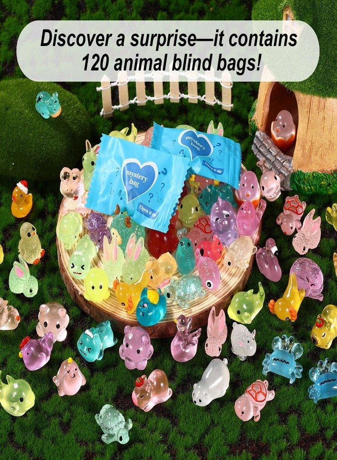 Sinbana 120pcs Mystery Resin Animal Blind Bags, Mini Glow in The Dark Resin Animal Models Small Micro Landscape Ornament for Fairy Garden Aquarium DIY Decor - Image 3
