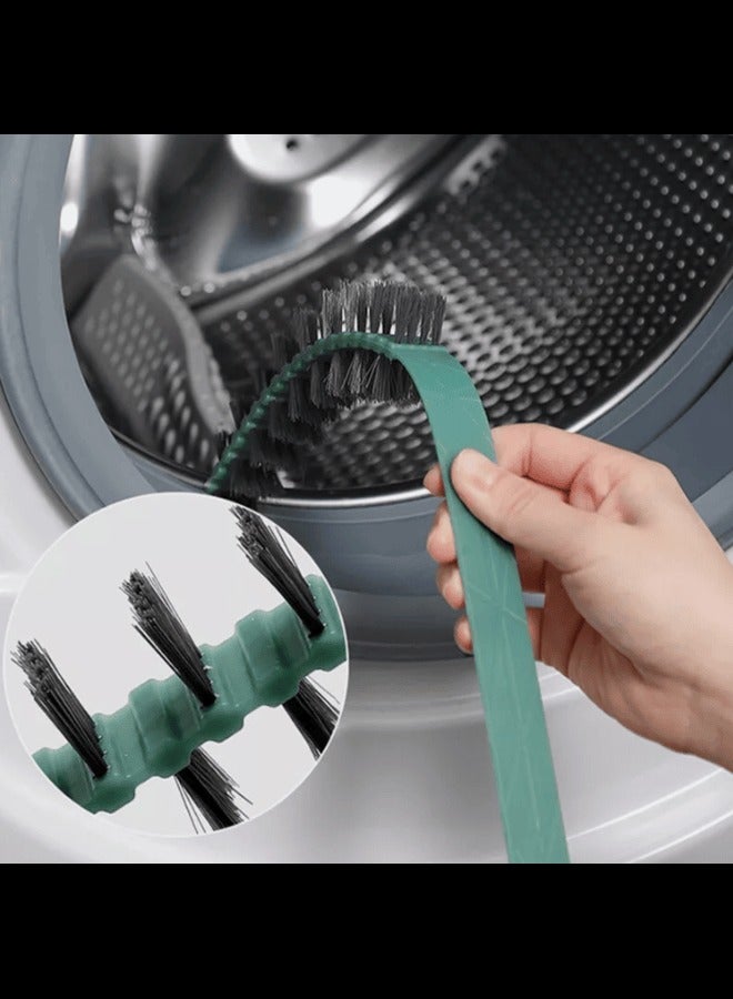 H.F.J HFJ Multi-Purpose Crevice Cleaning Brush Set, 3 Pieces, Long Coil Design, Grey, Green, White - Image 2