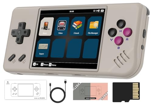 Voacle RG28XX Retro Handheld Game with Linux System 283 Inch IPS Screen Builtin 64G TF Card 5516 Games Support Multimedia Application and TV OutputGray - Image 1
