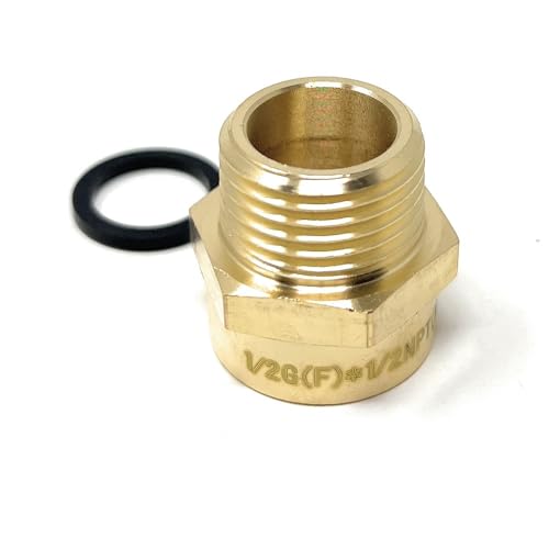 Cascada Showers G Thread (Metric BSPP) Female to NPT Thread Male Pipe Fitting Adapter - Lead-Free (1/2" x 1/2") - Image 1