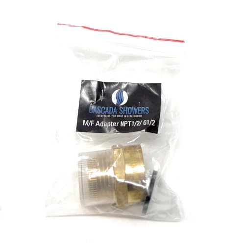 Cascada Showers G Thread (Metric BSPP) Female to NPT Thread Male Pipe Fitting Adapter - Lead-Free (1/2" x 1/2") - Image 3