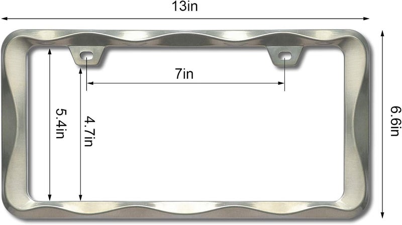 Sgooky 3D Curly Wave Pattern License Plate Holder Brush Nickel License Plate Frame from Pure Zinc Alloy Metal Perfect Plate Holder Consistent steady quality - Image 5