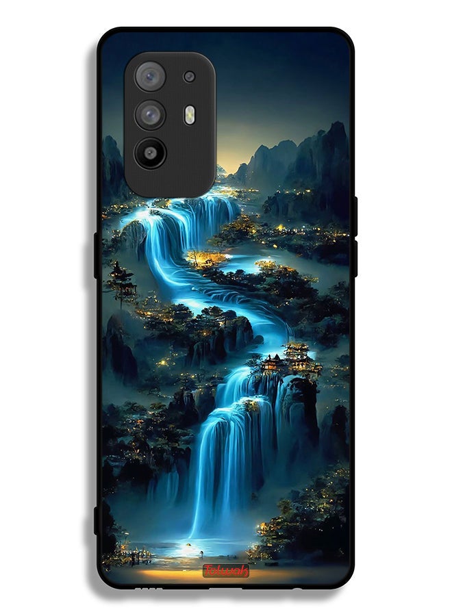 Tolwak Oppo A95 5G Protective Case Cover Waterfall Art - Image 2