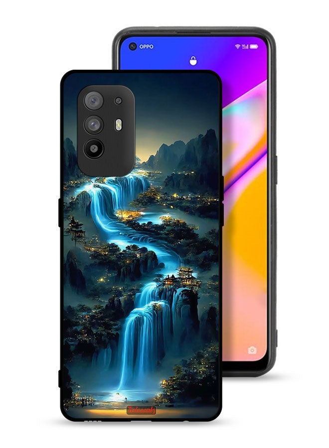 Tolwak Oppo A95 5G Protective Case Cover Waterfall Art - Image 1
