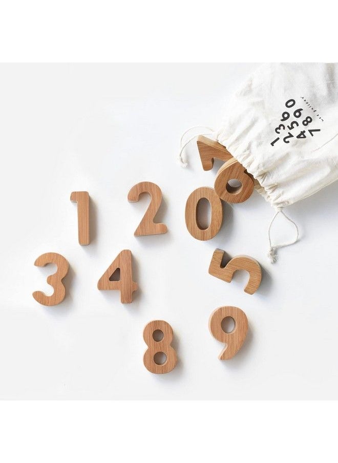 Wee Gallery - Bamboo Numbers Set Number Learning For Baby Toddler Preschool Age Kids Interactive Wooden Numbers To Stimulate Early Development Through Educational Toys - Image 1