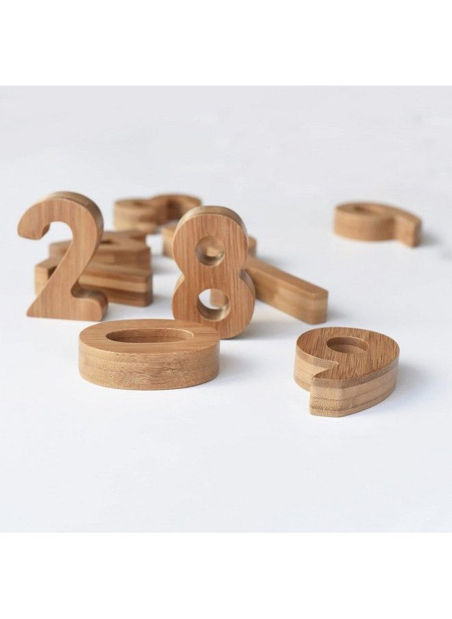 Wee Gallery - Bamboo Numbers Set Number Learning For Baby Toddler Preschool Age Kids Interactive Wooden Numbers To Stimulate Early Development Through Educational Toys - Image 1
