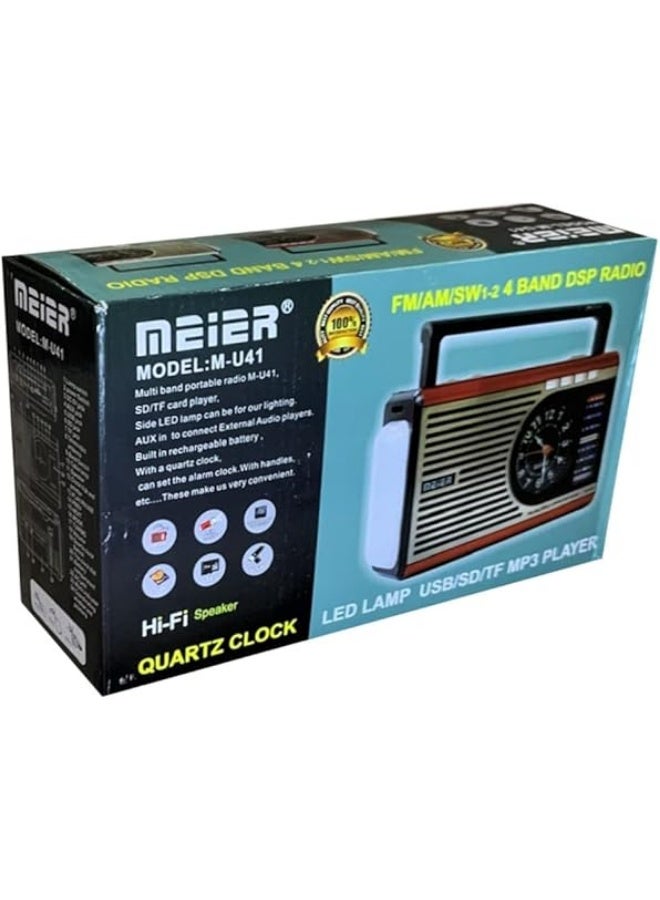 Meier Classic Radio {4 Band} with Analog Clock and LED Light (MEIER (m-U41 - Image 3