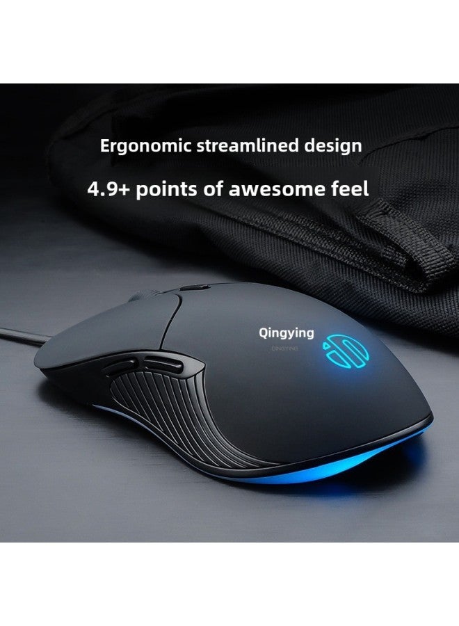 Electronic Competition Mechanical Mouse Silent Qingying Office PB1 Notebook Wired Special Mute Desktop Game Computer-Color:Classic White [6-button Upgraded Version Qingying-Interface:Official Standard - Image 2