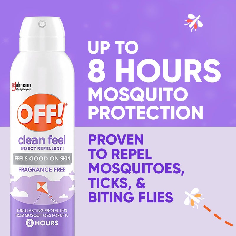 OFF! Clean Feel Insect Repellent Aerosol with 20% Picaridin, Bug Spray with Long Lasting Protection from Mosquitoes, Feels Good on Skin, 5 oz - Image 2