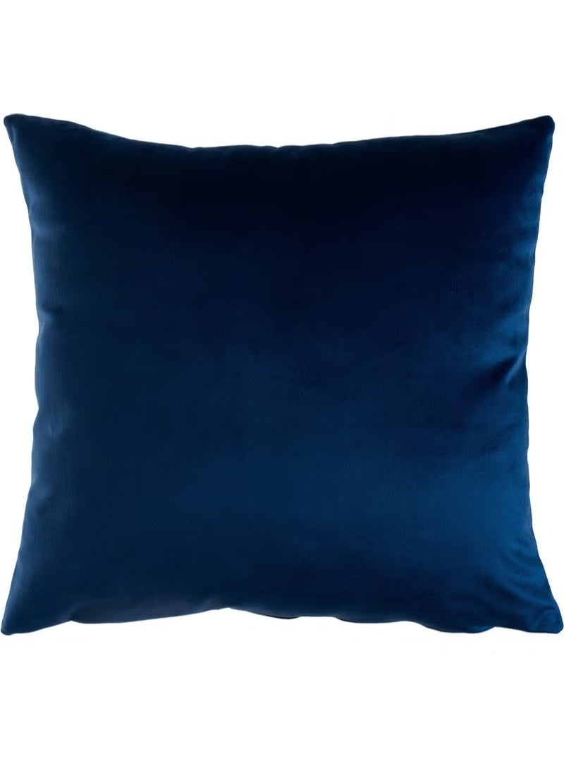Cango Home Dark Blue Velvet (Babyface) Double Sided Throw Pillow Cover - Image 1