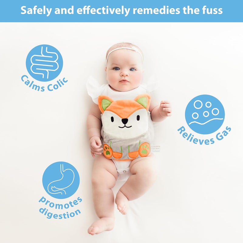Bebon Baby Colic, Gas and Upset Stomach Relief, Baby Heated Tummy Wrap for Newborns - Belly Hugger - Infant Swaddling Belly Belt, Heating Pad with Soothing Warmth for Fussy Infants (Fox) - Image 2