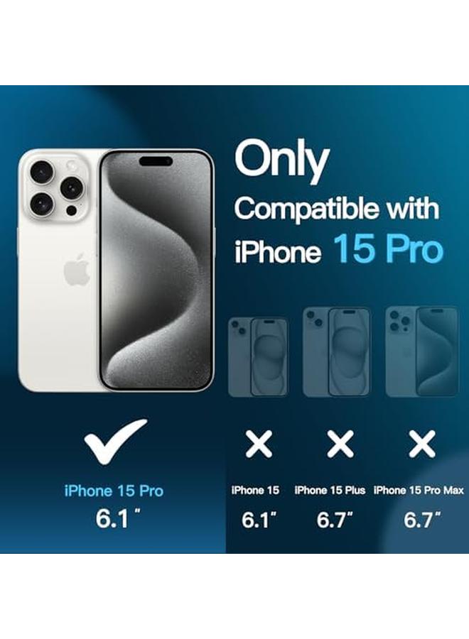 جي تيك واقي شاشة لهاتف آيفون 15 برو مقاس 6.1 بوصة مع واقي عدسة الكاميرا أداة تركيب سهلة فيلم زجاجي مقوى شفاف عالي الدقة عبوتان لكل منهما - Image 3