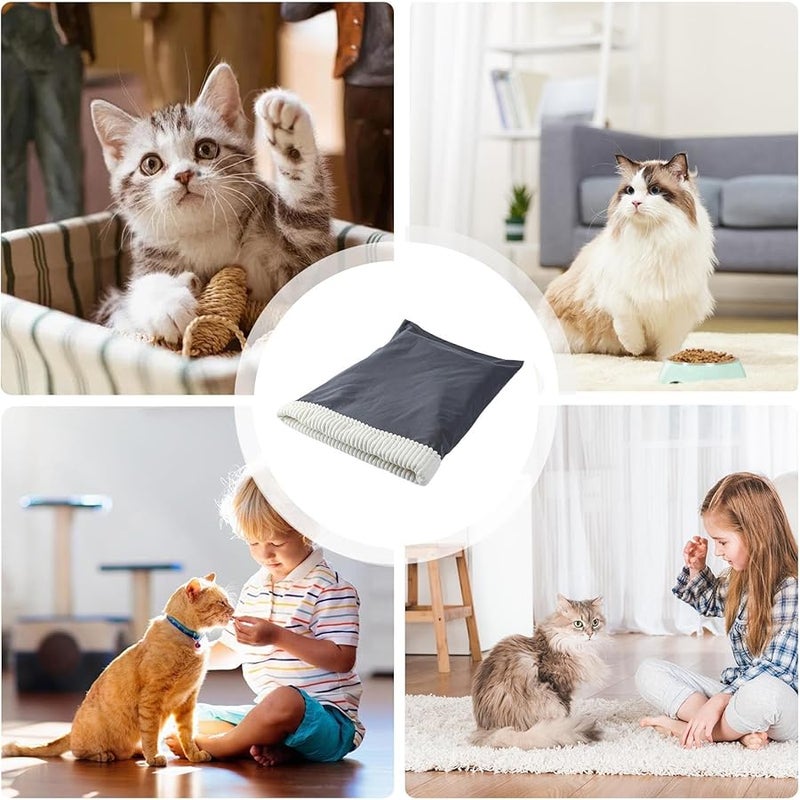 سرير نفق القط الرمادي، ناعم من الفرو، عش دافئ للحيوانات الأليفة، كهف مريح للاسترخاء للقطط المنزلية - Image 4