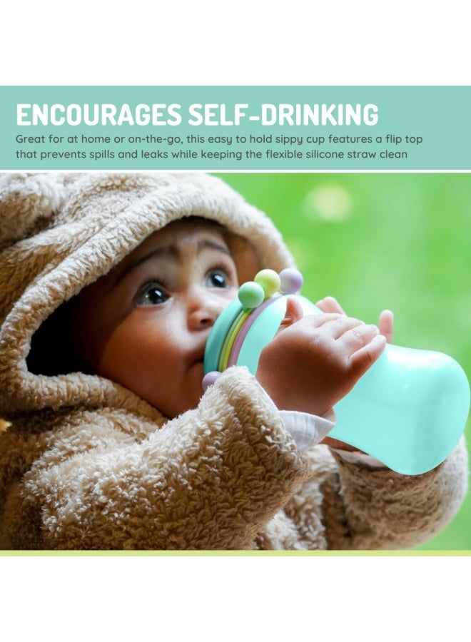 melii Spin Sippy Cup 11.5 oz - Fun & Educational Transition Straw Bottle for Babies, Toddlers, Kids - Spill Proof, Easy to Hold, BPA-Free, Ideal for On the Go Hydration Blue - Image 5