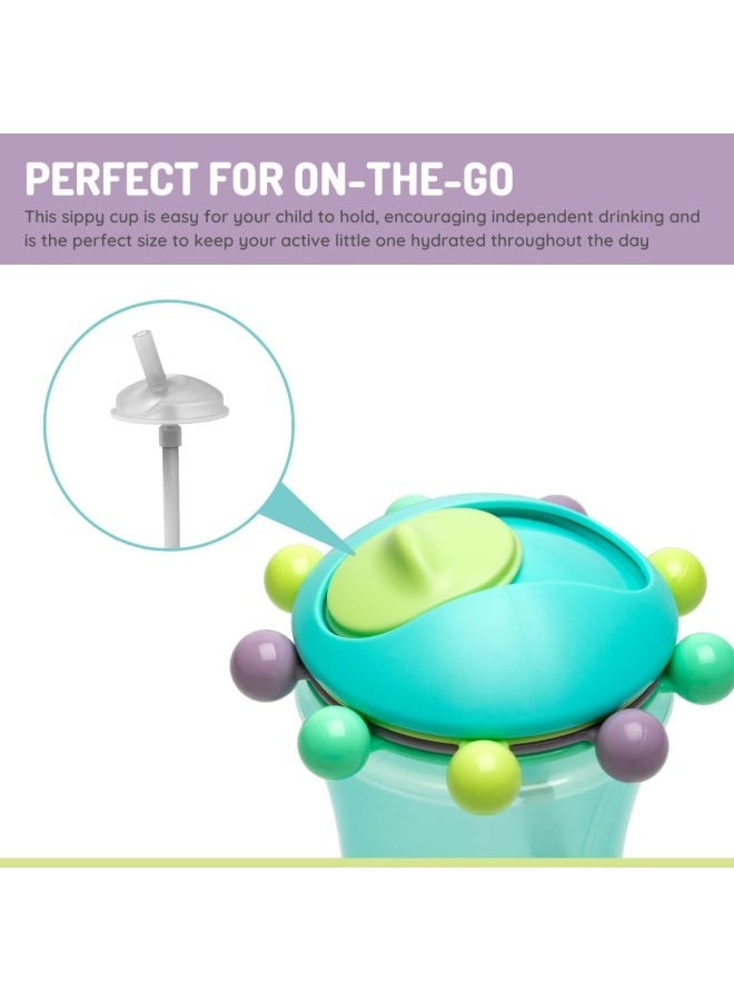 melii Spin Sippy Cup 11.5 oz - Fun & Educational Transition Straw Bottle for Babies, Toddlers, Kids - Spill Proof, Easy to Hold, BPA-Free, Ideal for On the Go Hydration Blue - Image 4