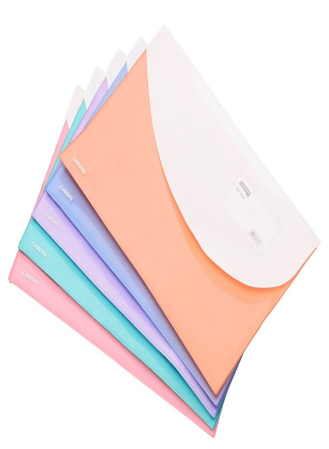 Chrome 9306 -PP FC Document Bags with Front & Back Pockets Set of 10 (Assorted Colors) - Image 1
