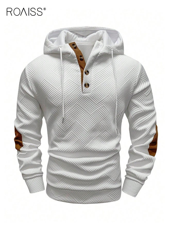 roaiss Men's Casual Hooded Sweatshirt Lightweight Polyester Fabric, Machine Washable Design for Spring and Fall Sports and Leisure Activities, Comfortable and Durable - Image 1