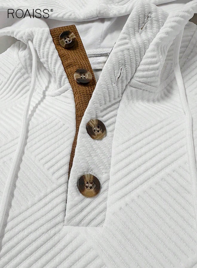 roaiss Men's Casual Hooded Sweatshirt Lightweight Polyester Fabric, Machine Washable Design for Spring and Fall Sports and Leisure Activities, Comfortable and Durable - Image 2