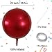 KALOR 10 Pcs 22 Inch Burgundy Red Mylar Balloons Large 4D Giant Round Foil Balloon Big Mirror Metallic Balloons for Birthday Party Baby Shower Gender Reveal Supplies - Image 4